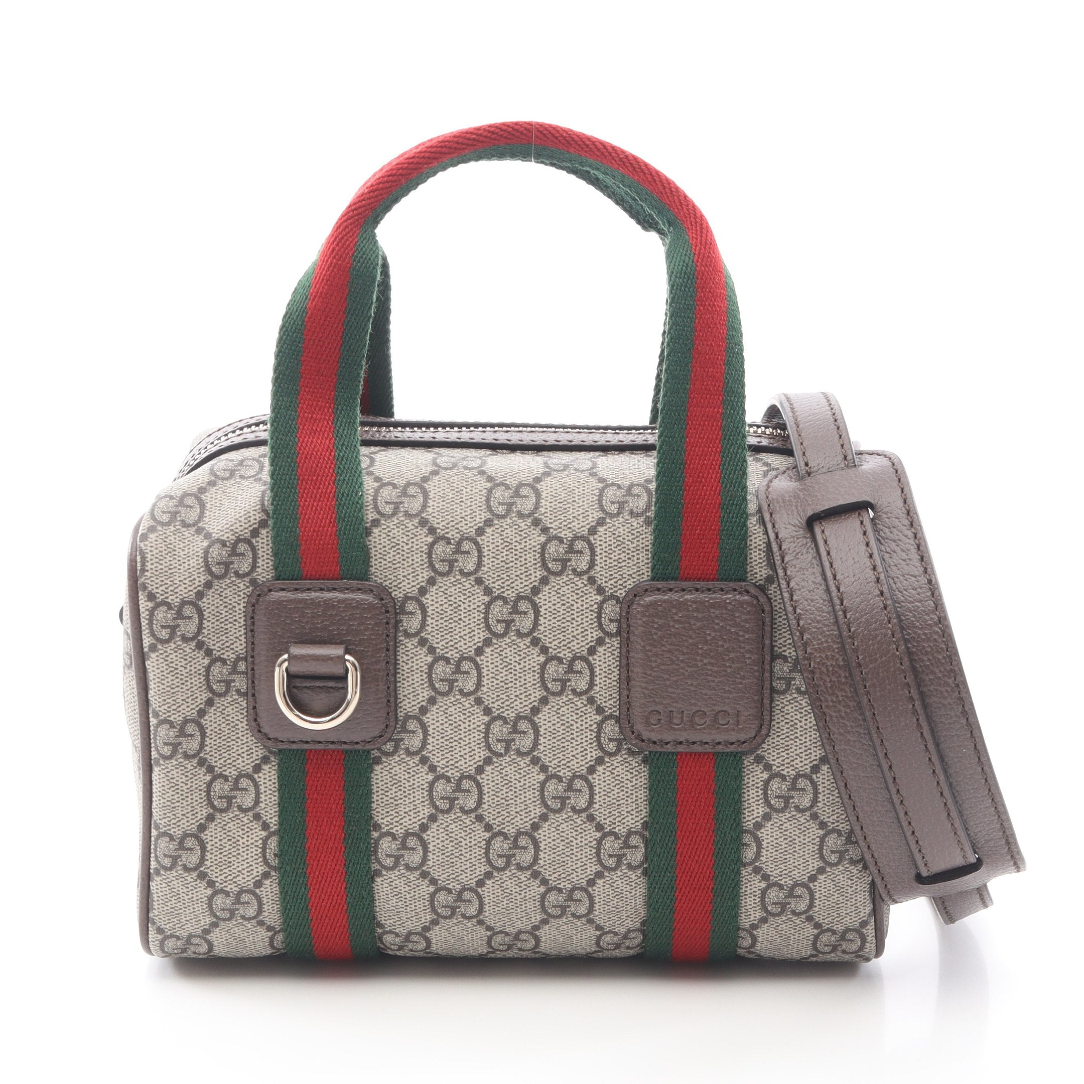 GUCCI グッチ GGスプリーム クラッチバッグ PVC レザー ブラウン GUCCI（グッチ） クラッチバッグ GGスプリーム PVC/レザー ブラウン