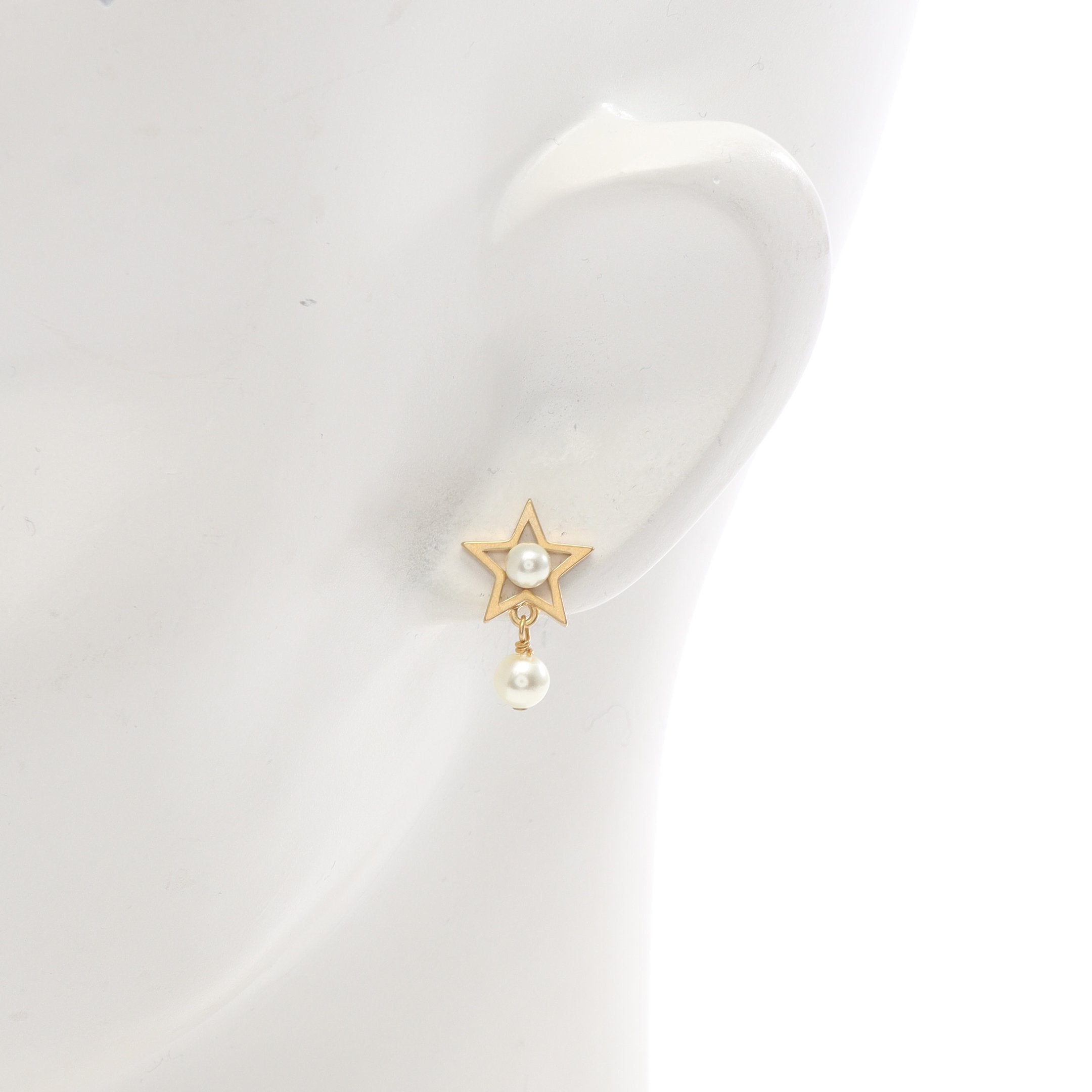 PETIT CD LUCKY CHARMS ピアス GP フェイクパール ゴールド ホワイト