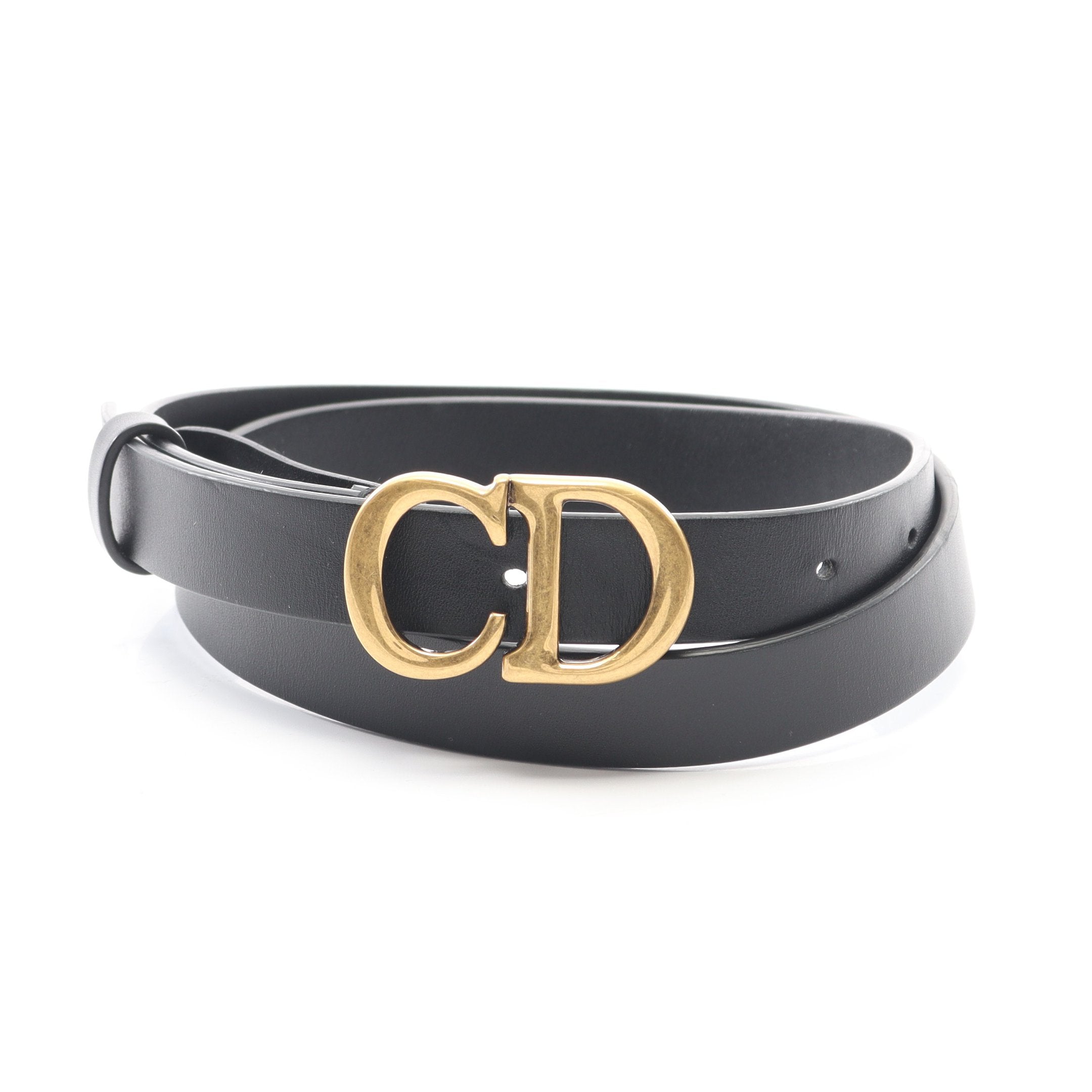 SADDLE サドル ベルト レザー ブラック ゴールド金具 クリスチャン