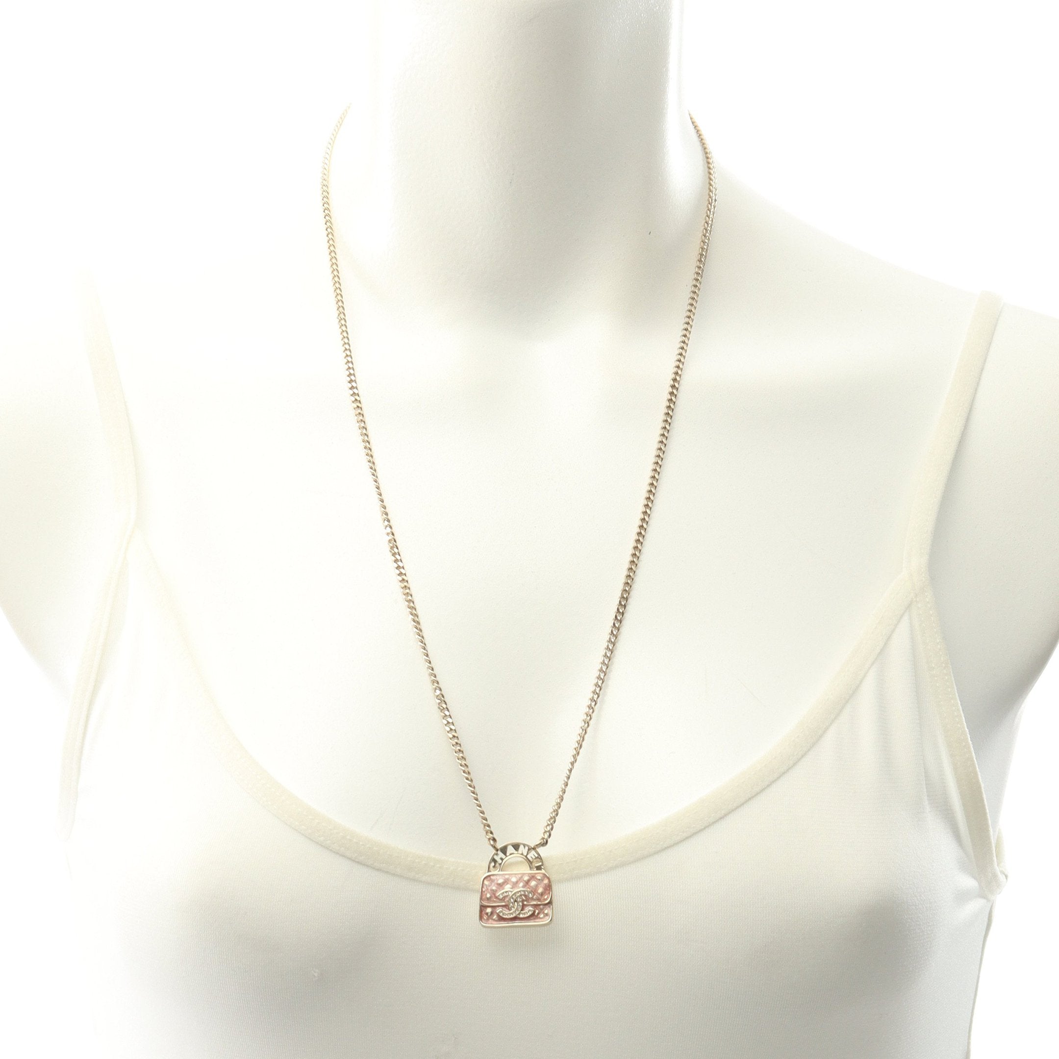 ココマーク バックモチーフ ネックレス GP ラインストーン ゴールド