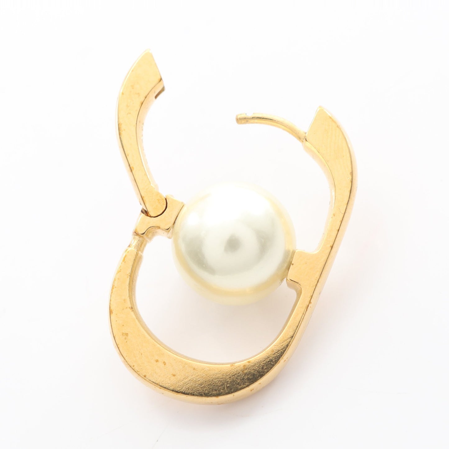 CDロゴ ピアス GP フェイクパール ゴールド ホワイト 片耳 ディオール アクセサリー DIOR