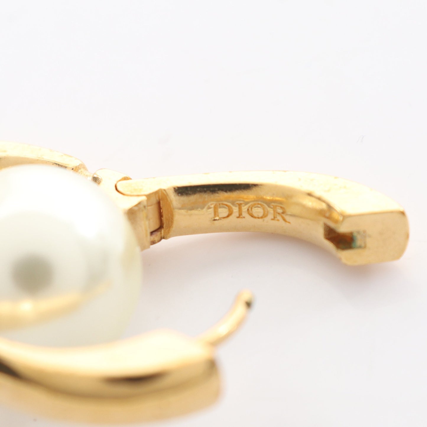 CDロゴ ピアス GP フェイクパール ゴールド ホワイト 片耳 ディオール アクセサリー DIOR