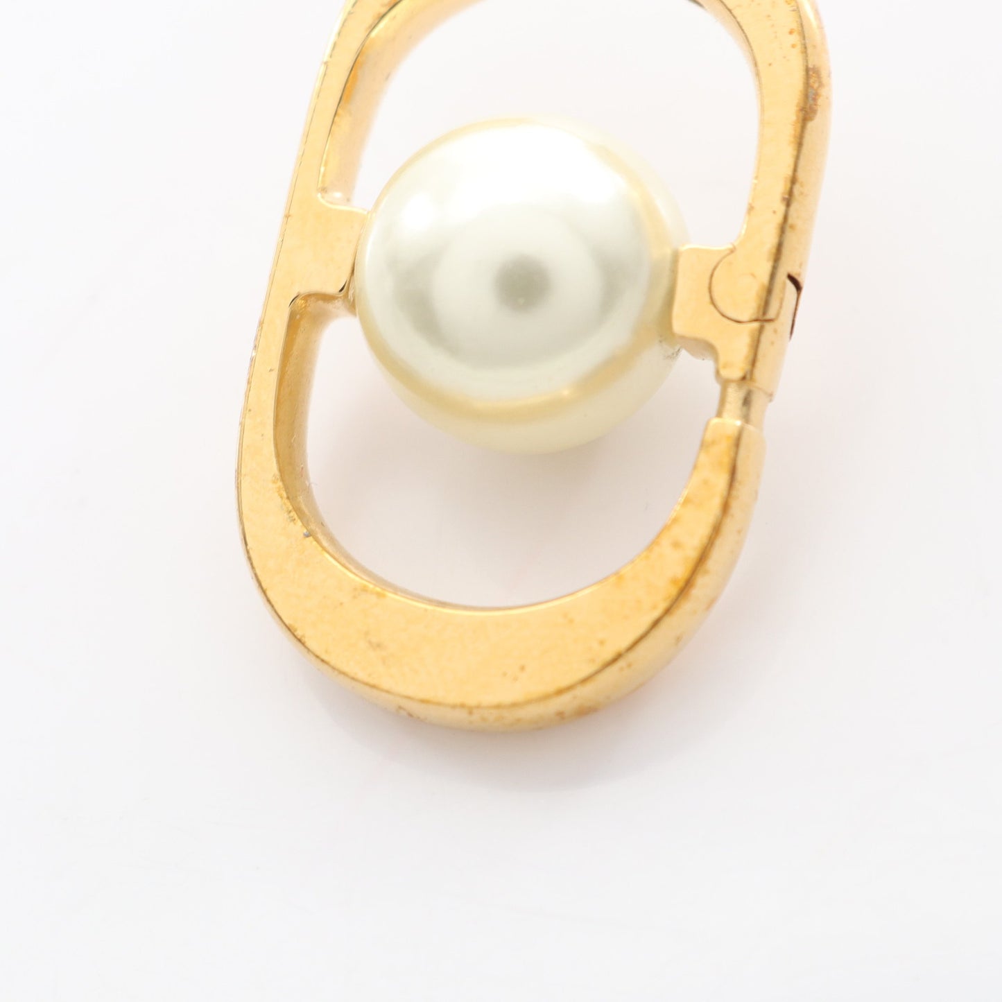 CDロゴ ピアス GP フェイクパール ゴールド ホワイト 片耳 ディオール アクセサリー DIOR