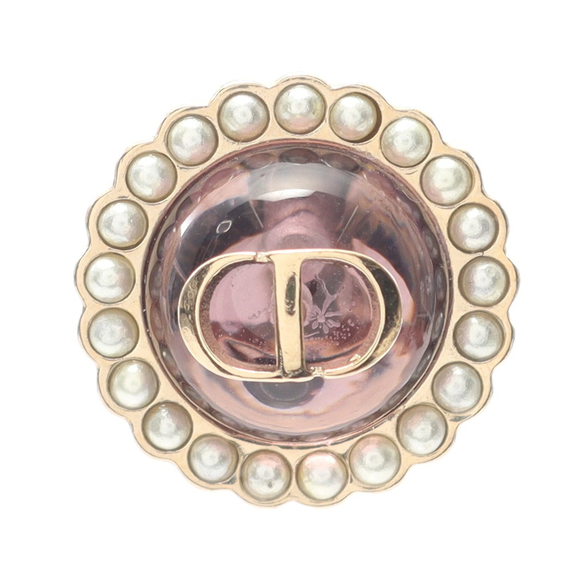Petit CD Baroque ピアス GP ゴールド ピンク オフホワイト 片耳用 ディオール アクセサリー DIOR