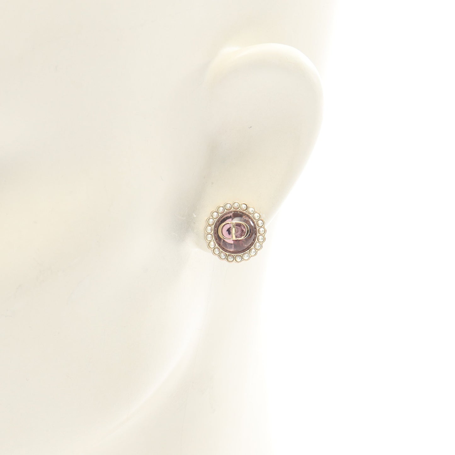 Petit CD Baroque ピアス GP ゴールド ピンク オフホワイト 片耳用 ディオール アクセサリー DIOR