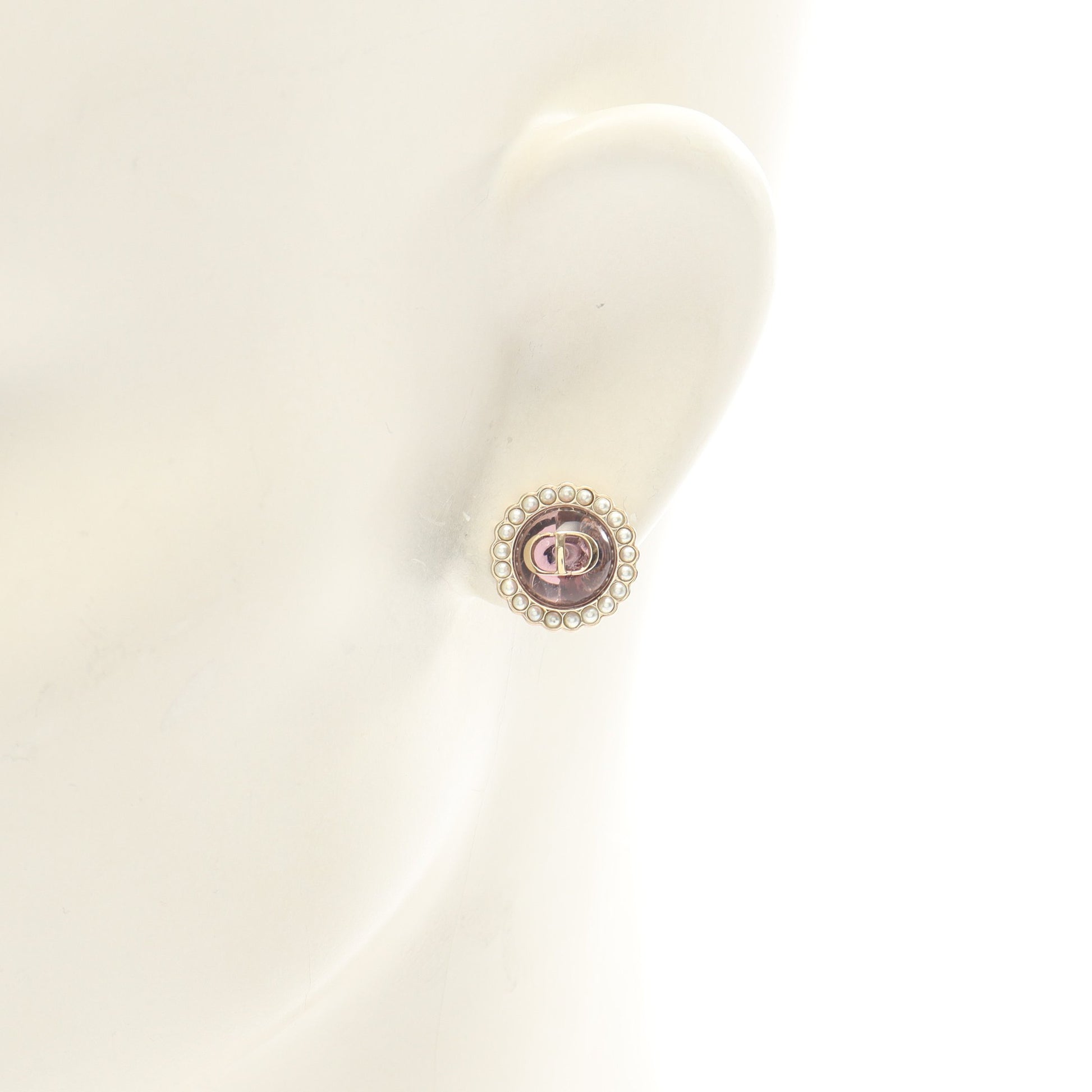 Petit CD Baroque ピアス GP ゴールド ピンク オフホワイト 片耳用 ディオール アクセサリー DIOR