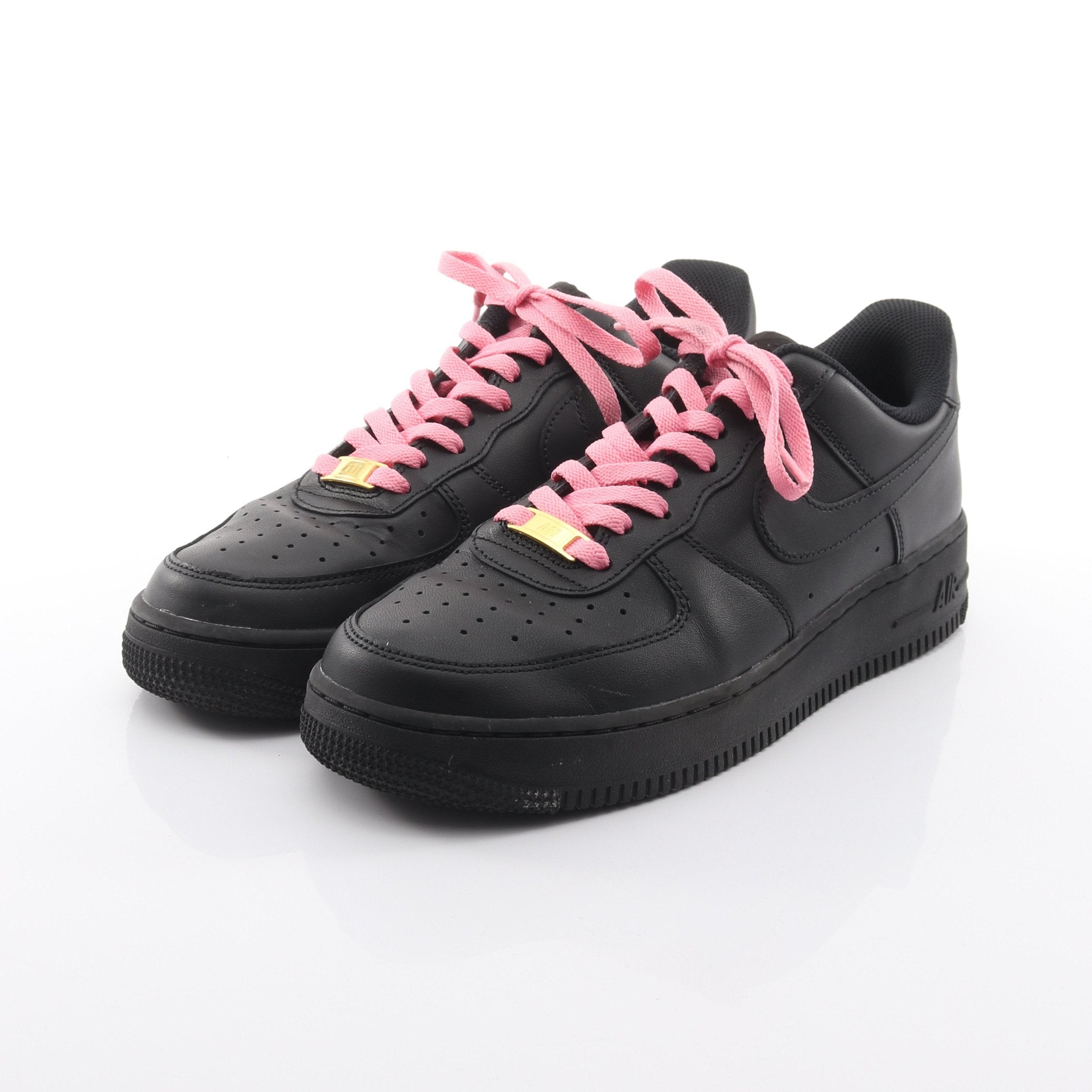 Nike Air Force 1 ブラック ピンクシューレース AIR FORCE 1 '07 スニーカー レザー ブラック ピンク ナイキ – RECLO