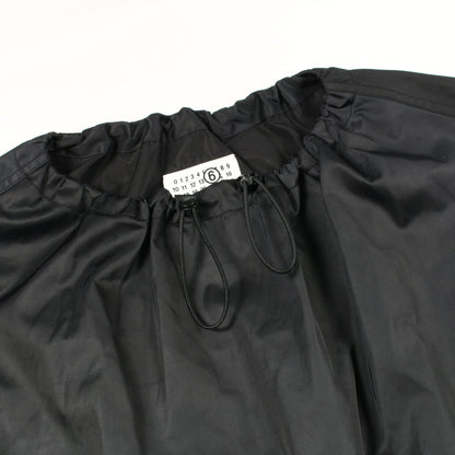 ネックギャザー ワンピース ブラック エムエムシックスメゾンマルジェラ ワンピース MM6 MAISON MARGIELA