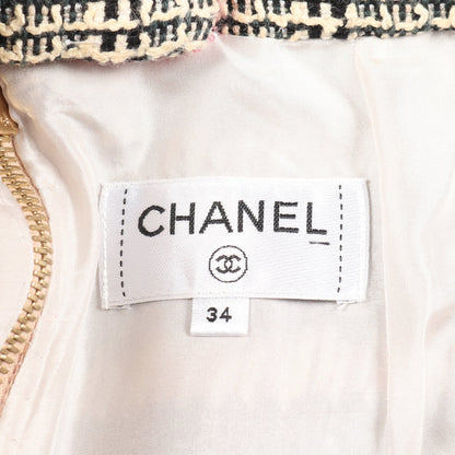 ツイード スカート コットン ブラック ホワイト ピンクパープル シャネル ボトムス CHANEL