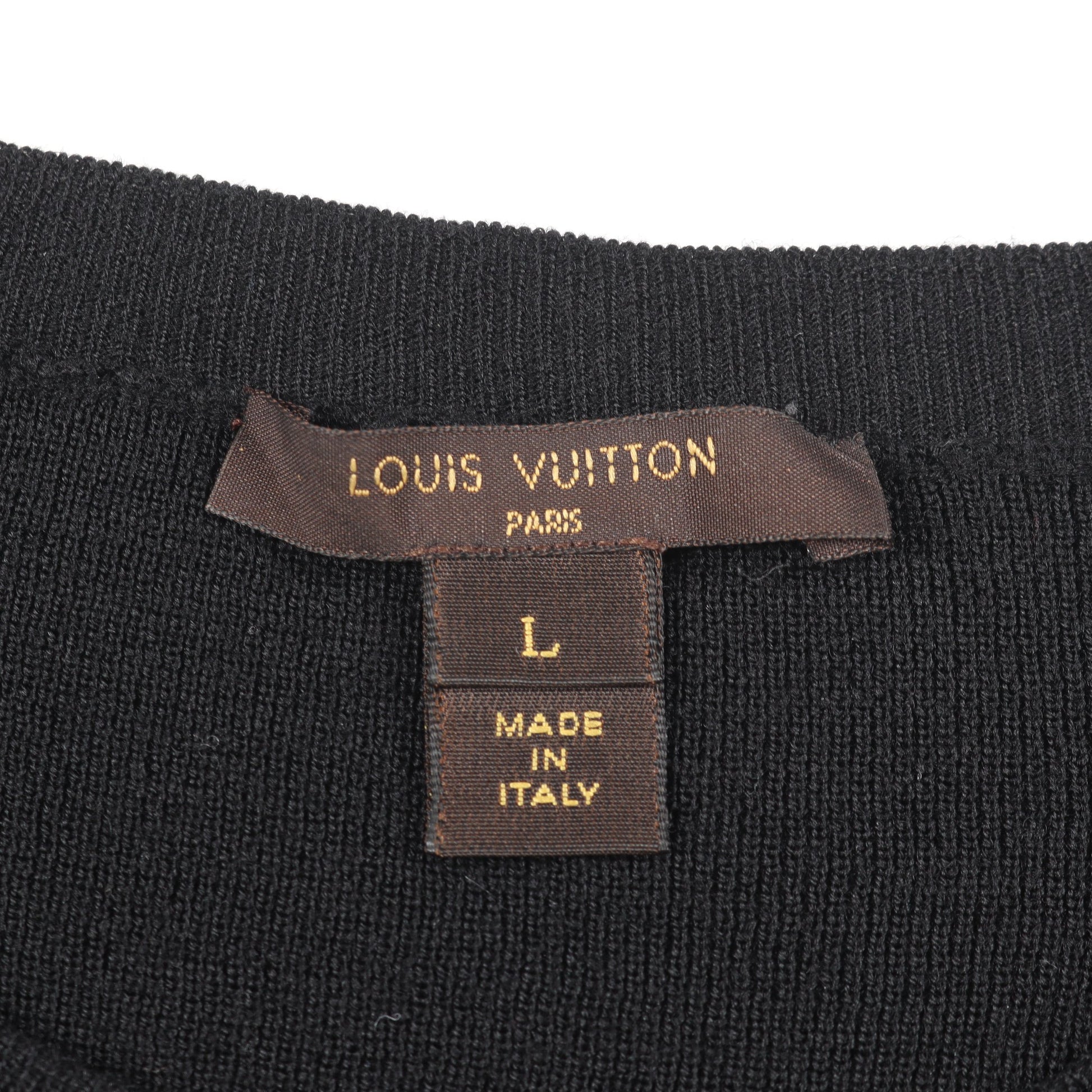 モノグラム ニットワンピース 半袖 コットン ブラック レース切替 ルイヴィトン ワンピース LOUIS VUITTON