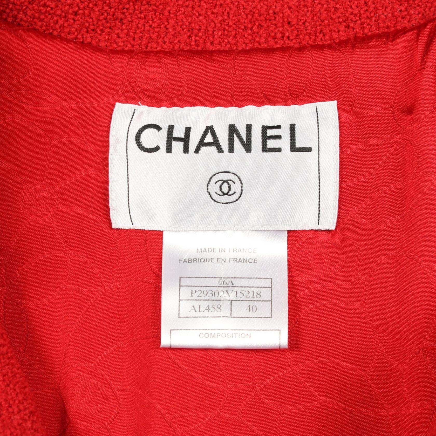 ショート ダッフルコート ウール レッド シャネル アウター CHANEL