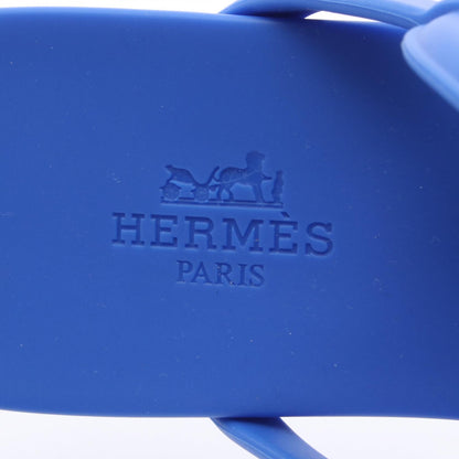 エジェリ シェーヌダンクル トングサンダル ラバー ブルー エルメス シューズ HERMES