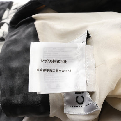ジャケット 総柄 コットン ナイロン ホワイト ブラック シャネル アウター CHANEL