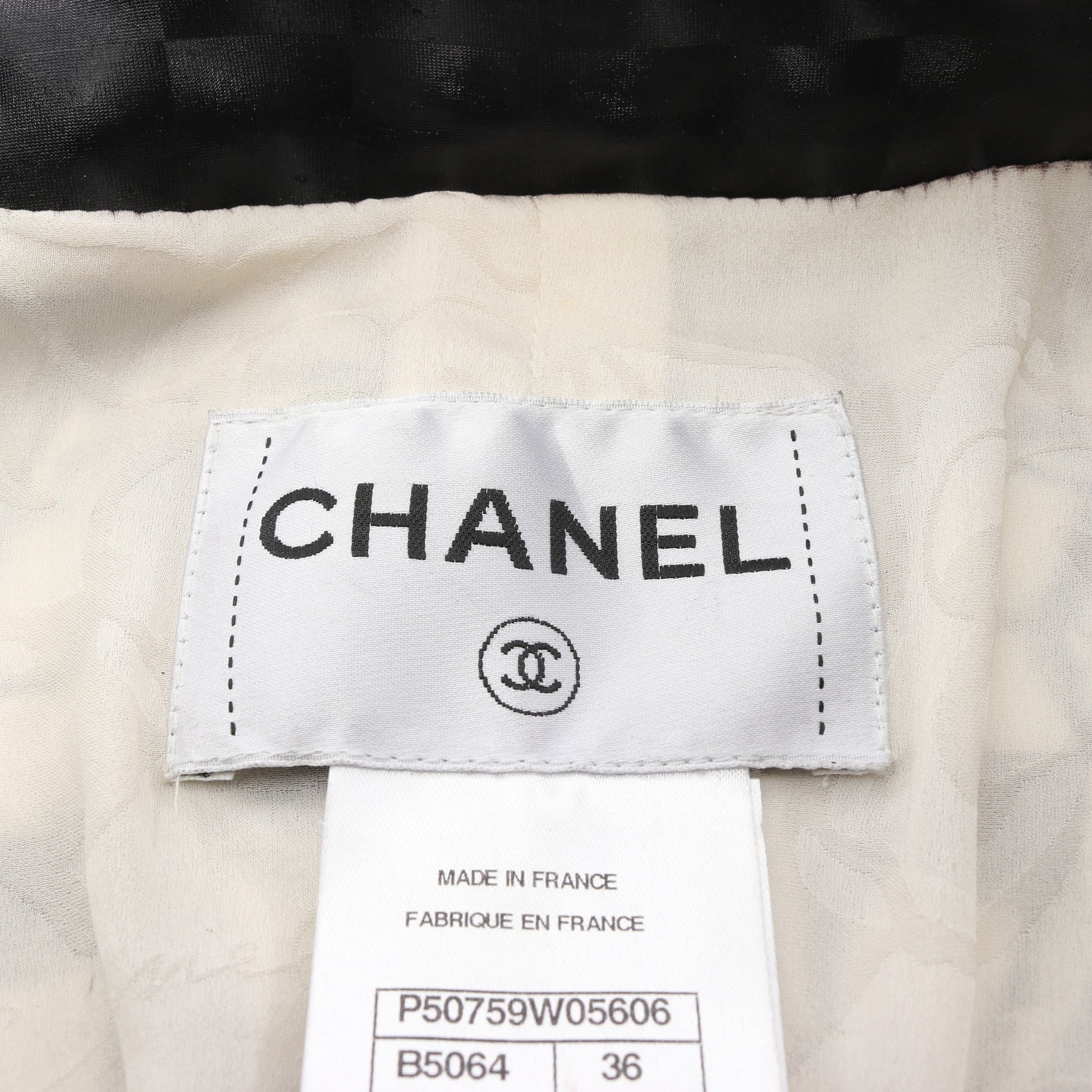 ジャケット 総柄 コットン ナイロン ホワイト ブラック シャネル アウター CHANEL