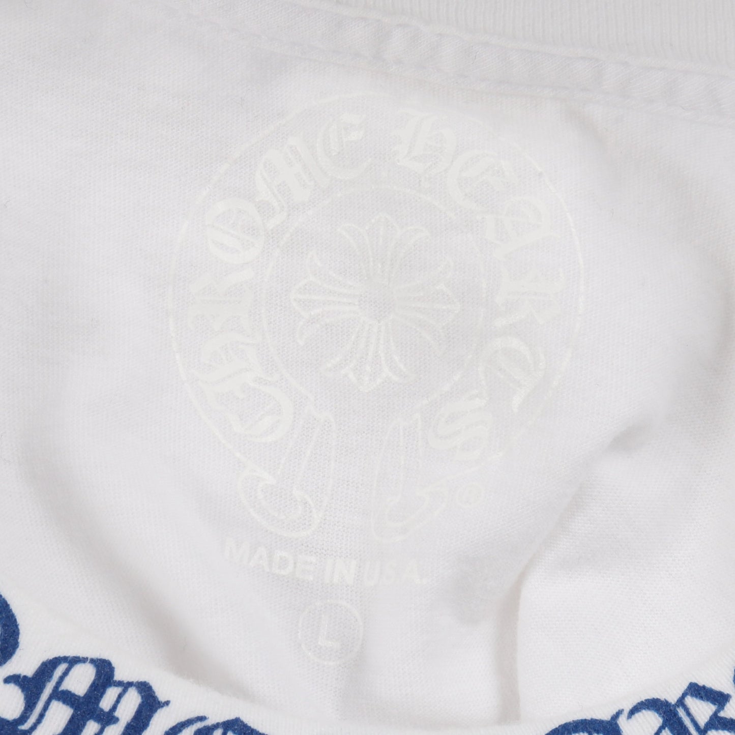 ネックロゴ 半袖Tシャツ コットン ホワイト ブルー クロムハーツ トップス Chrome Hearts