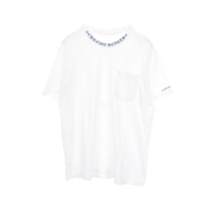 ネックロゴ 半袖Tシャツ コットン ホワイト ブルー クロムハーツ トップス Chrome Hearts