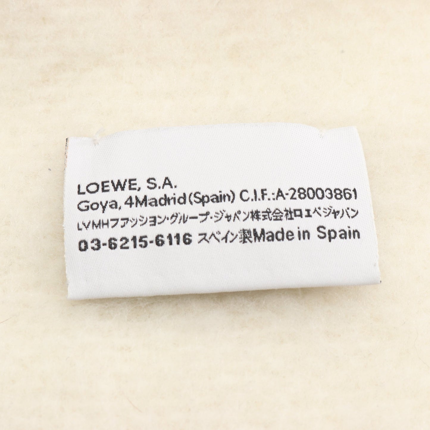 アナグラム スカーフ マフラー モヘヤ ウール アイボリー ロエベ 財布・小物 LOEWE
