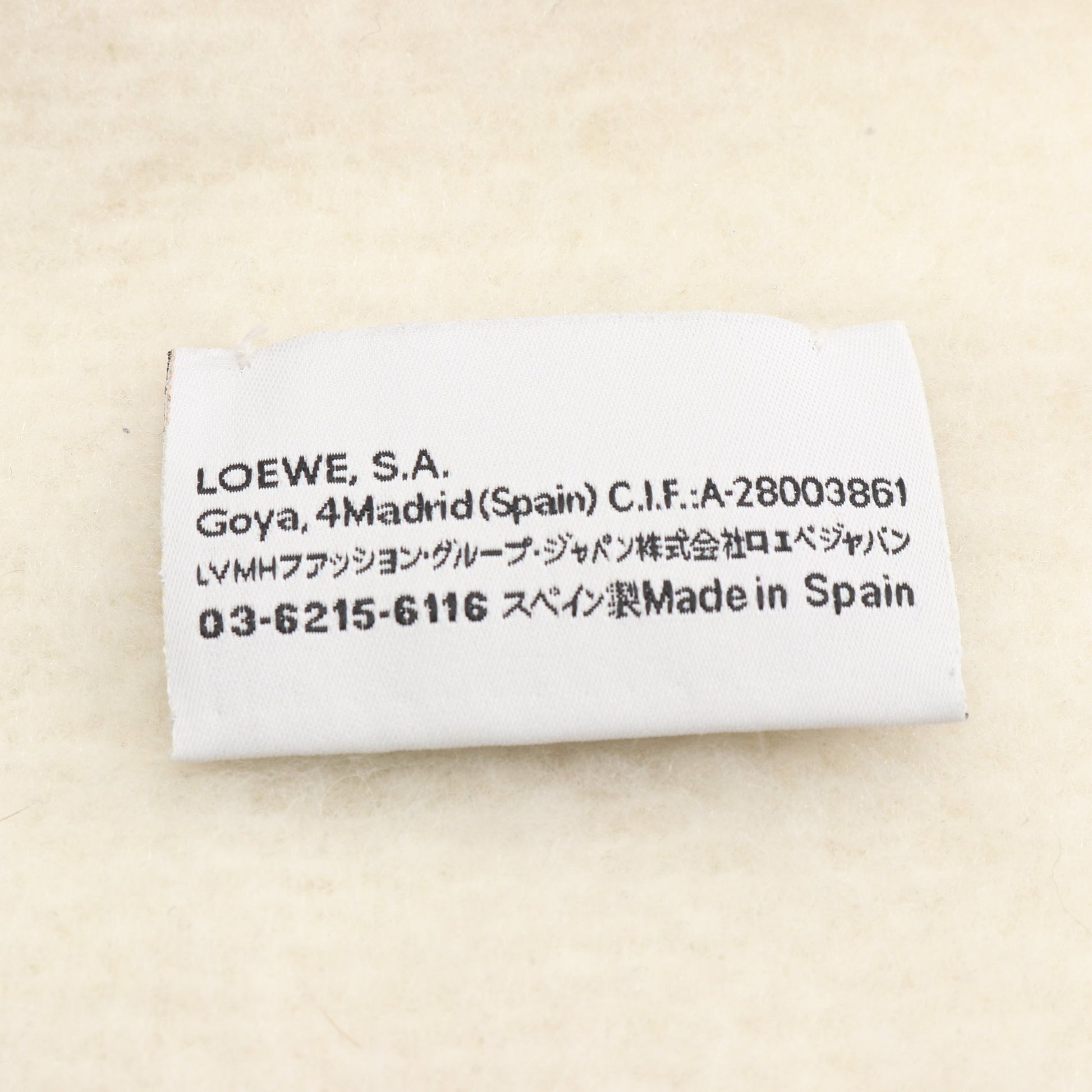 アナグラム スカーフ マフラー モヘヤ ウール アイボリー ロエベ 財布・小物 LOEWE