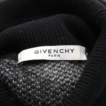 ニット タートルネック 千鳥格子 ウール ナイロン モヘヤ ブラック グレー 切替 ジバンシィ トップス GIVENCHY