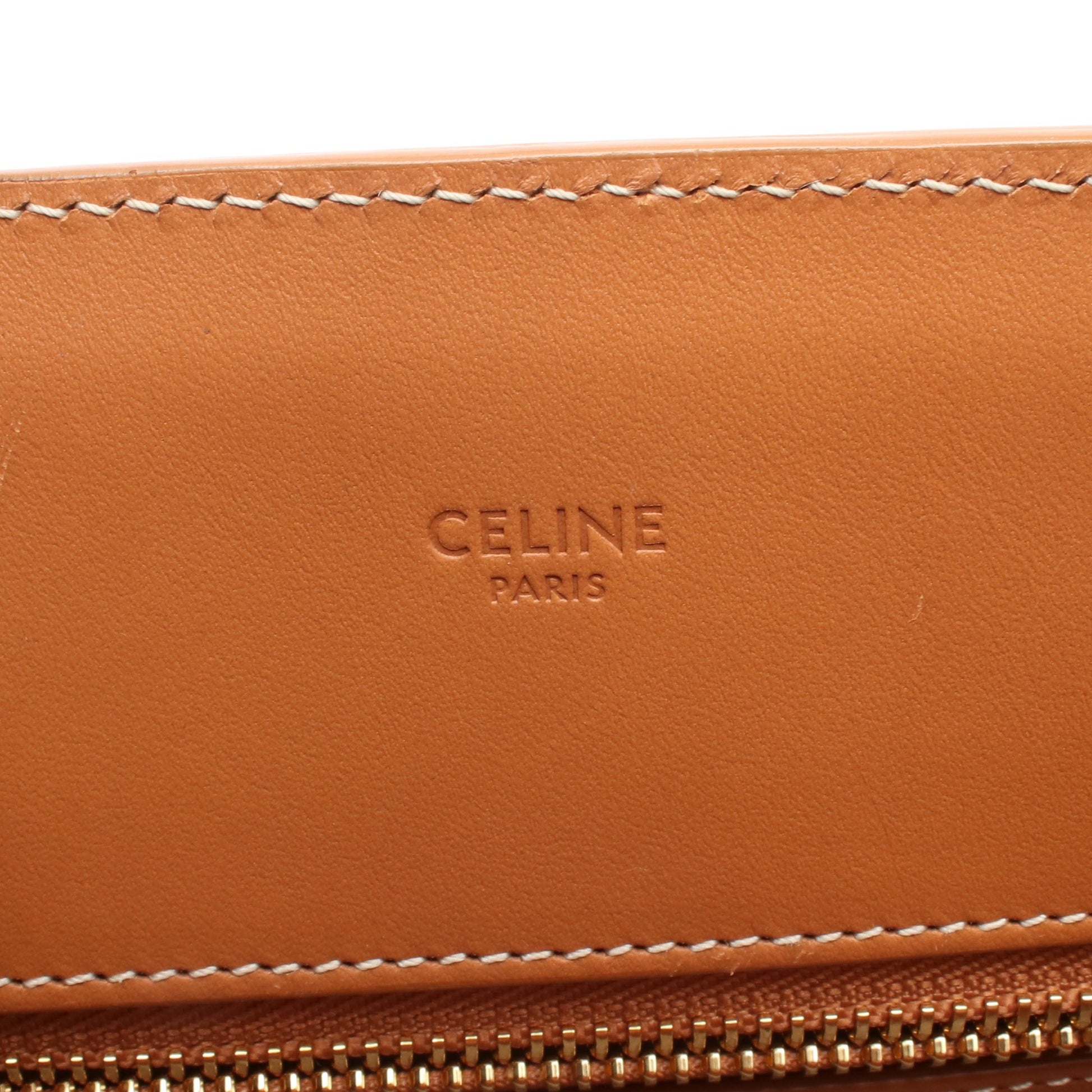 スモール バーティカル カバ ハンドバッグ トートバッグ キャンバス レザー アイボリー ブラウン 2WAY セリーヌ バッグ CELINE