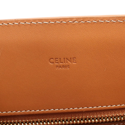スモール バーティカル カバ ハンドバッグ トートバッグ キャンバス レザー アイボリー ブラウン 2WAY セリーヌ バッグ CELINE