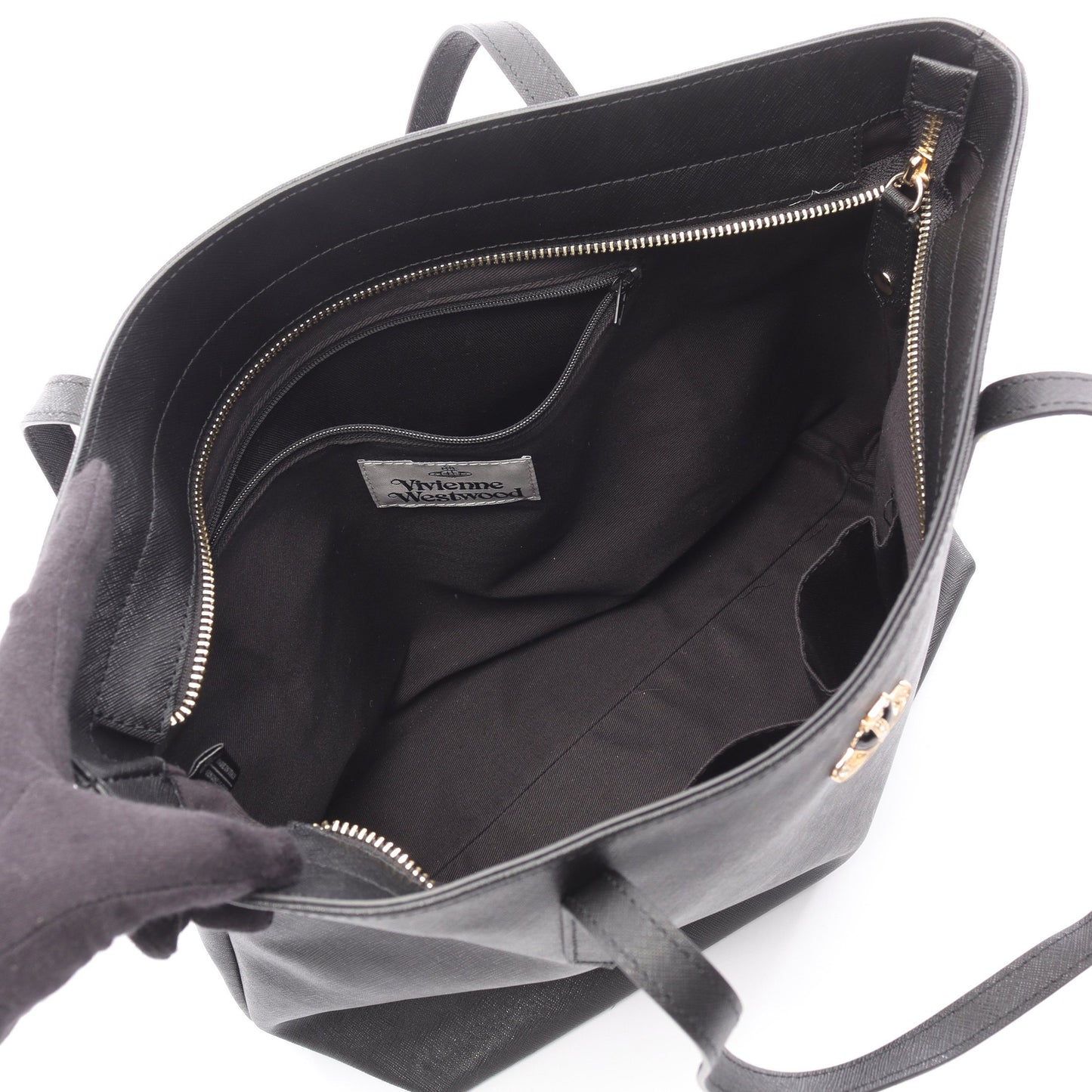 SHOPPER オーブ ショルダーバッグ トートバッグ レザー ブラック ヴィヴィアンウエストウッド バッグ Vivienne Westwood