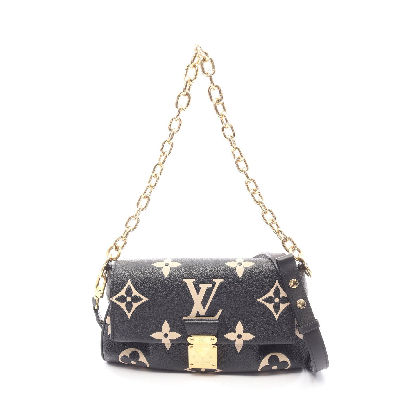 フェイボリットNM モノグラムジャイアント チェーンハンドバッグ レザー ブラック ベージュ 2WAY ルイヴィトン バッグ LOUIS VUITTON