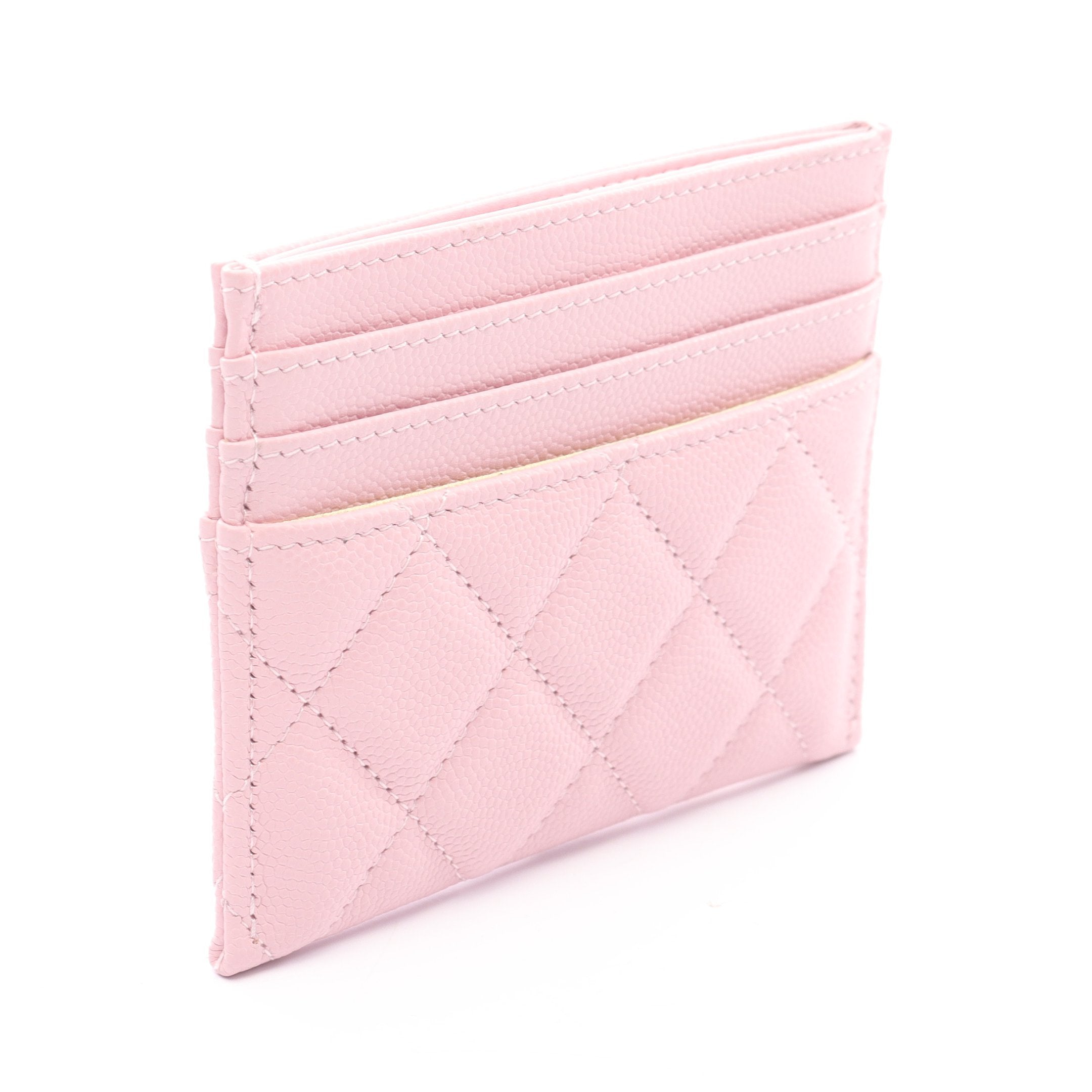 マトラッセ カードケース キャビアスキン ピンク ゴールド金具