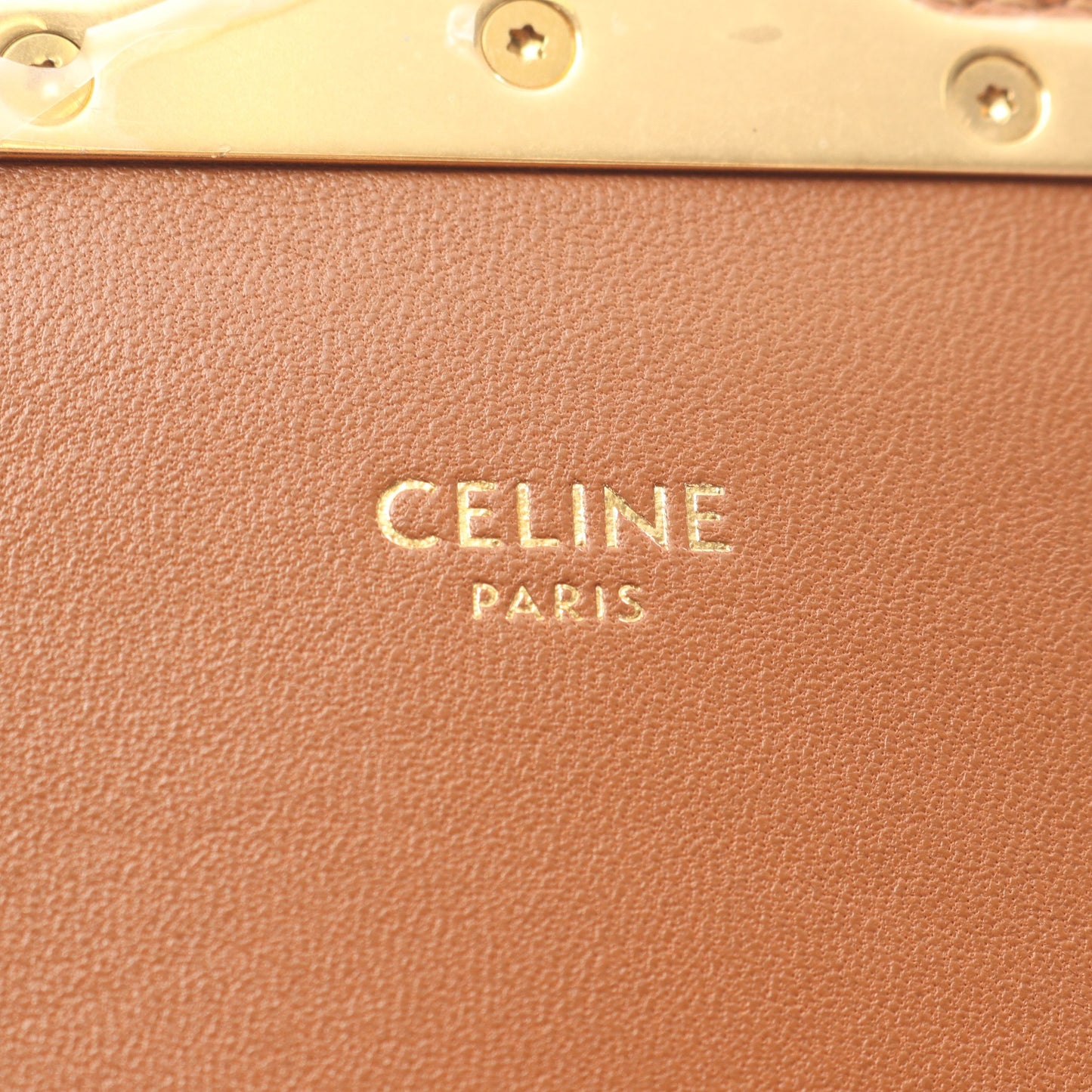 ティーン トリオンフ ショルダーバッグ キャンバス レザー アイボリー ブラウン セリーヌ バッグ CELINE