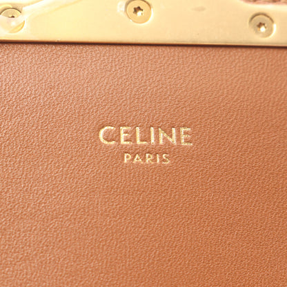 ティーン トリオンフ ショルダーバッグ キャンバス レザー アイボリー ブラウン セリーヌ バッグ CELINE