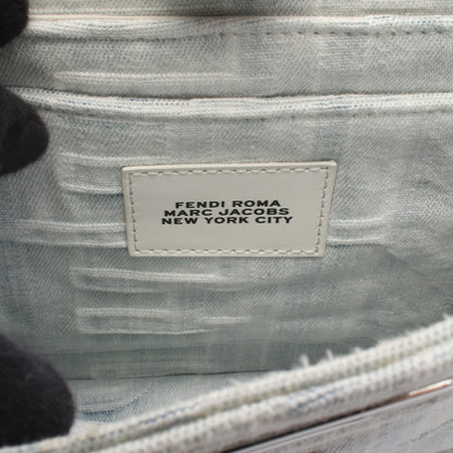 FENDI × MARC JACOBS ピーカブー アイシーユー スモール ハンドバッグ デニム レザー ライトブルー ホワイト 2WAY フェンディ バッグ FENDI