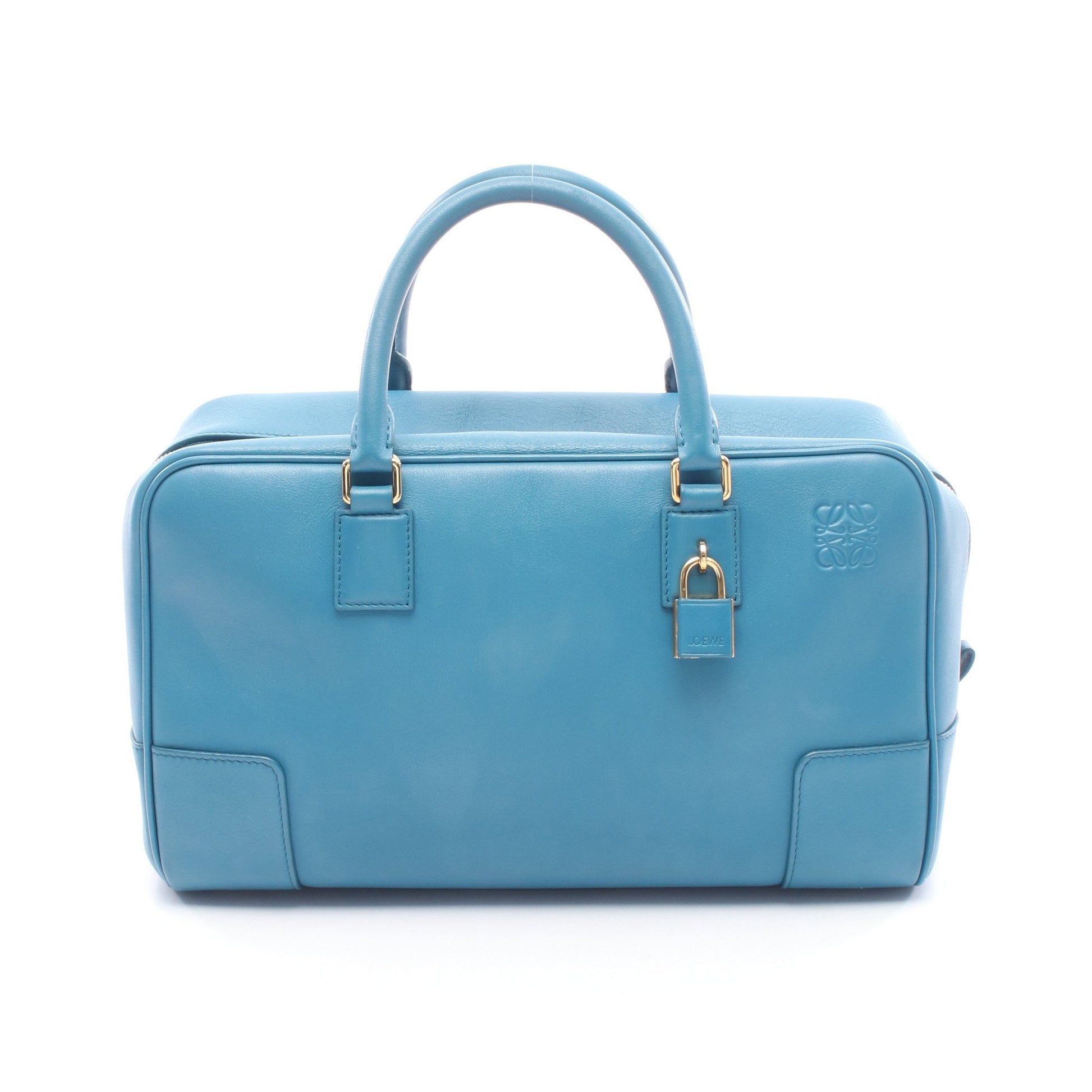 アマソナ28 ハンドバッグ レザー ブルーグリーン ロエベ バッグ LOEWE