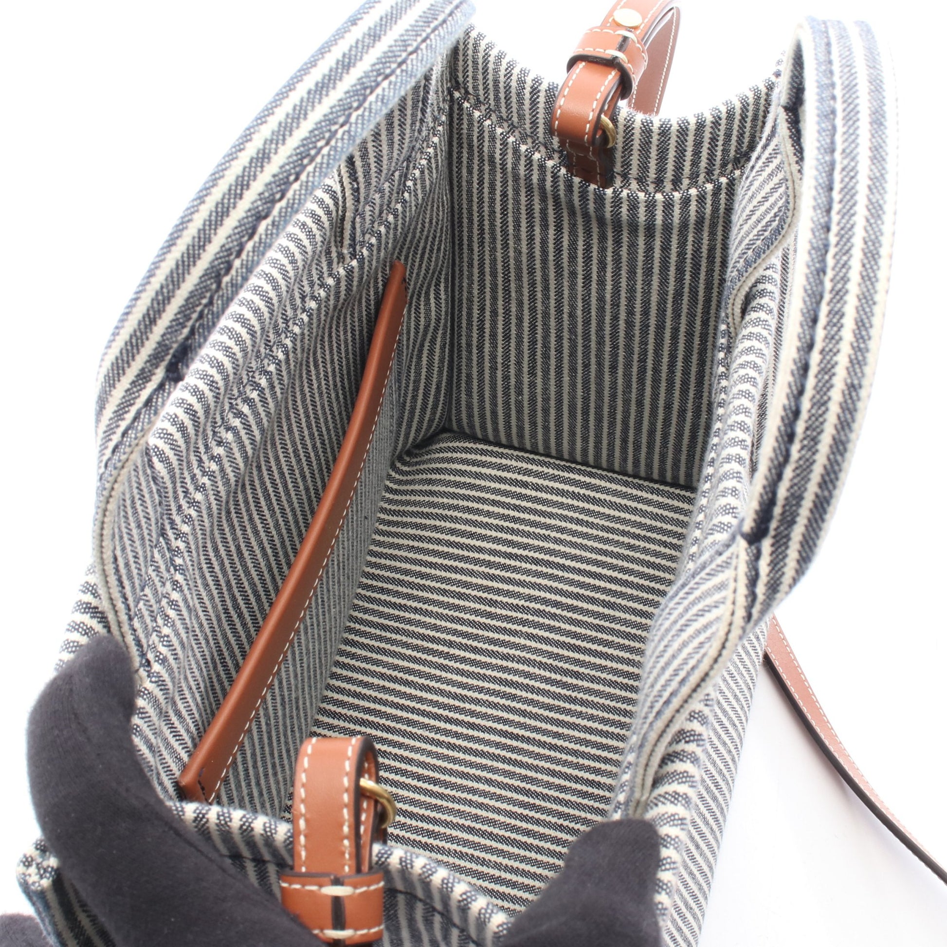 SMALL CABAS スモール カバ タイス ハンドバッグ トートバッグ キャンバス レザー ネイビー ホワイト ブラウン 2WAY セリーヌ バッグ CELINE