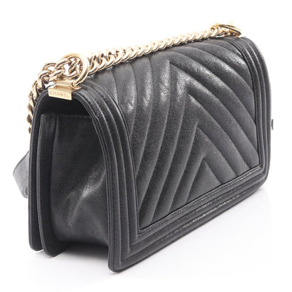ボーイシャネル チェーンショルダーバッグ レザー ブラック ゴールド金具 シャネル バッグ CHANEL