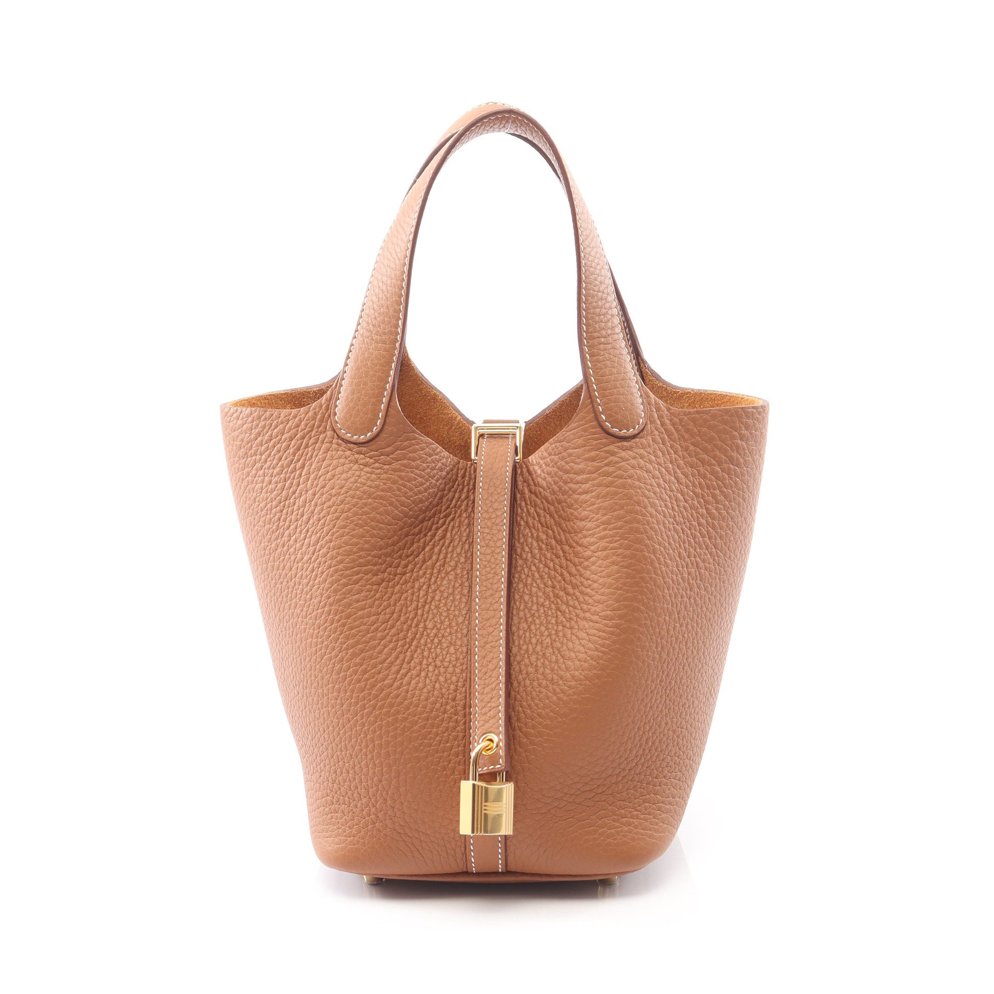 ピコタンロックPM ゴールド ハンドバッグ トリヨンクレマンス ライトブラウン ゴールド金具 K刻印 エルメス バッグ HERMES