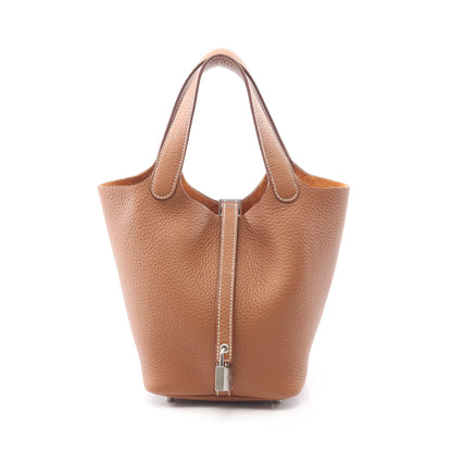 ピコタンロックPM ゴールド ハンドバッグ トリヨンクレマンス ライトブラウン シルバー金具 B刻印 エルメス バッグ HERMES