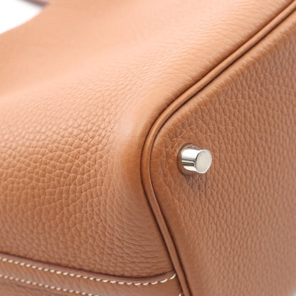 ピコタンロックPM ゴールド ハンドバッグ トリヨンクレマンス ライトブラウン シルバー金具 B刻印 エルメス バッグ HERMES