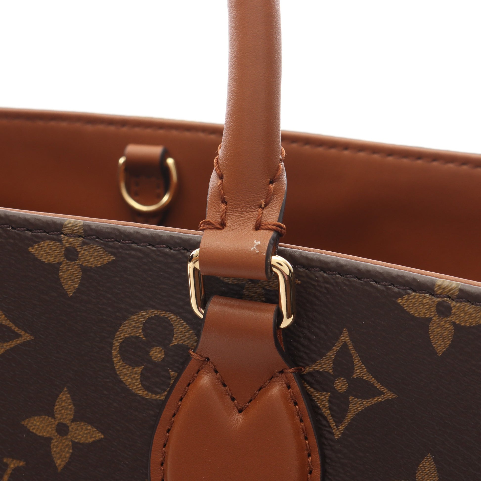 オンザゴー オーガナイザー モノグラム ハンドバッグ トートバッグ PVC レザー ブラウン 2WAY ルイヴィトン バッグ LOUIS VUITTON