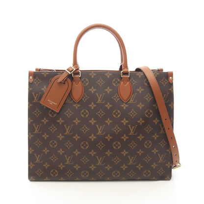 オンザゴー オーガナイザー モノグラム ハンドバッグ トートバッグ PVC レザー ブラウン 2WAY ルイヴィトン バッグ LOUIS VUITTON