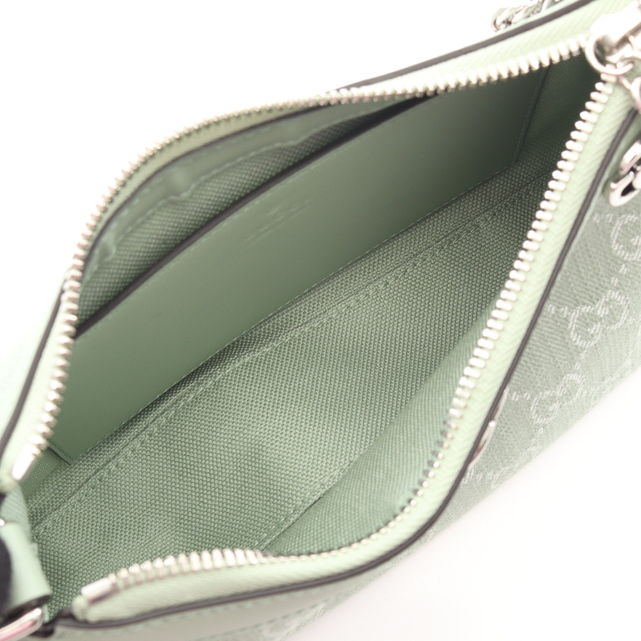 GUCCI グッチ オフィディア スモール ショルダーバッグ 784753 GGキャンバス グリーン シルバー金具  レディース【中古】 GUCCI グッチ スモールショルダーバッグ オフィディア ショルダー