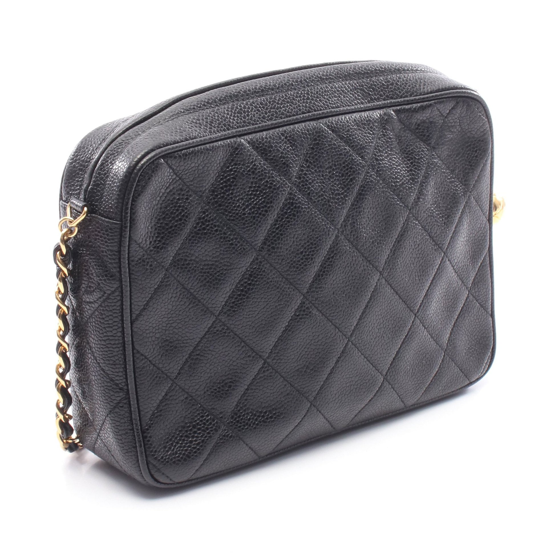 マトラッセ ココボール チェーンショルダーバッグ キャビアスキン ブラック ゴールド金具 シャネル バッグ CHANEL