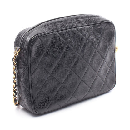 マトラッセ ココボール チェーンショルダーバッグ キャビアスキン ブラック ゴールド金具 シャネル バッグ CHANEL