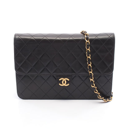 マトラッセ チェーンショルダーバッグ ラムスキン ブラック ゴールド金具 シャネル バッグ CHANEL