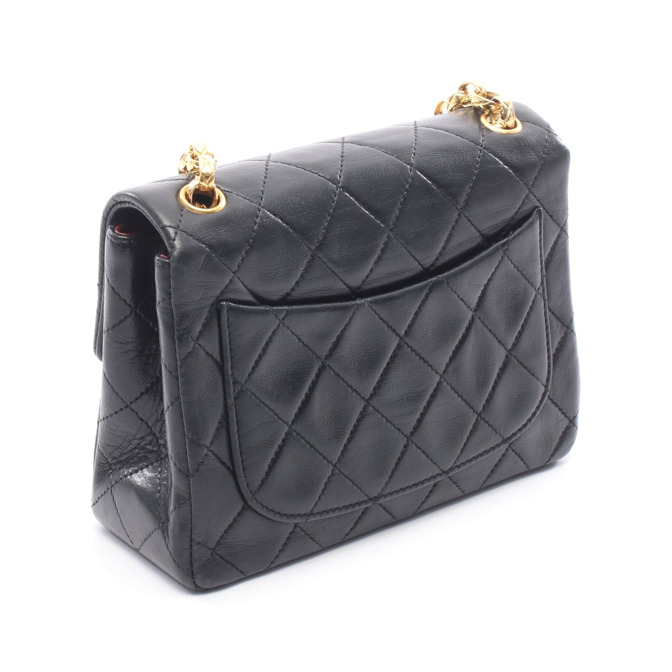 ミニマトラッセ チェーンショルダーバッグ ラムスキン ブラック