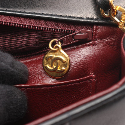 マドモアゼル チェーンショルダーバッグ ラムスキン ブラック ゴールド金具 シャネル バッグ CHANEL