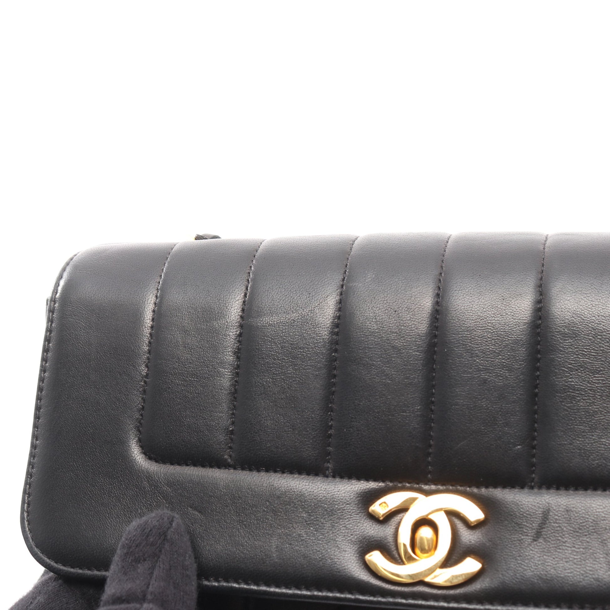 マドモアゼル チェーンショルダーバッグ ラムスキン ブラック ゴールド金具 シャネル バッグ CHANEL