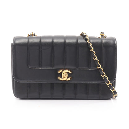 マドモアゼル チェーンショルダーバッグ ラムスキン ブラック ゴールド金具 シャネル バッグ CHANEL