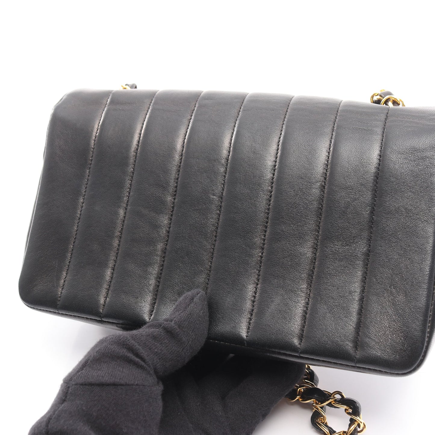 マドモアゼル チェーンショルダーバッグ ラムスキン ブラック ゴールド金具 シャネル バッグ CHANEL