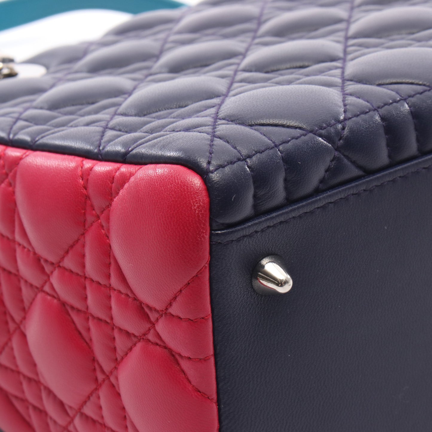 LADY DIOR レディディオール ハンドバッグ レザー ネイビー ピンク ブルーグリーン 2WAY クリスチャンディオール バッグ Christian Dior