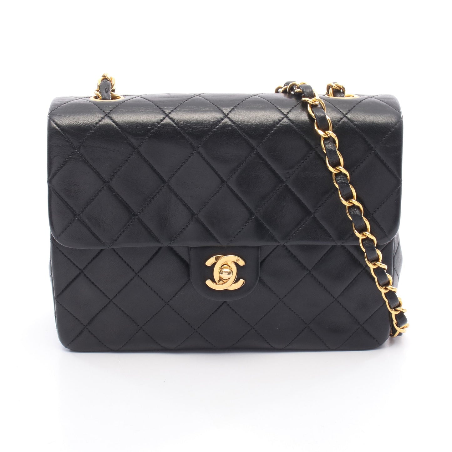 ミニマトラッセ20 チェーンショルダーバッグ ラムスキン ブラック ゴールド金具 シャネル バッグ CHANEL